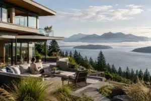 Modernist residence in British Columbia positioned to capture coastal views